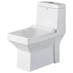 OPC-10113PP Neo Washdown One Piece Closet S Trap (9" Inch) With Soft Close Seat Cover With Hinges, Fixing Accessories Set and Accessories Set, Cistern Fittings