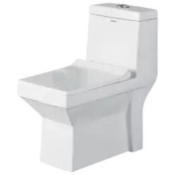 OPC-10113PP Neo Washdown One Piece Closet S Trap (9" Inch) With Soft Close Seat Cover With Hinges, Fixing Accessories Set and Accessories Set, Cistern Fittings
