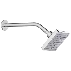 OS-302 5″×5″ Inch Square Overhead Shower with 9″ Long 45° Bend Wall Mounted Shower Arm with Flange