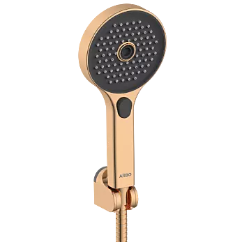 MFS-RG-10 Three Function Hand Shower, Shower Tube With Hook Set (Rose Gold Finish)