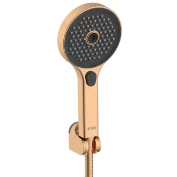 MFS-RG-10 Three Function Hand Shower, Shower Tube With Hook Set (Rose Gold Finish)