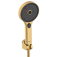 MFS-GG-10 Three Function Hand Shower, Shower Tube With Hook Set (Glossy Gold Finish)