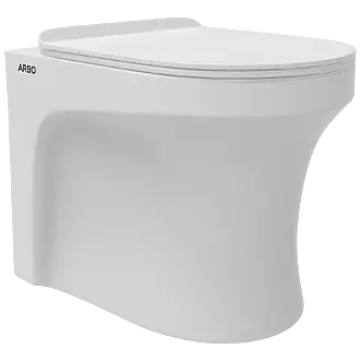 EWC-25112PP Cosmo S Trap (4" Trap) Washdown EWC With Installation Kit With Normal Close Seat Cover, Hinges, Fixing Accessories