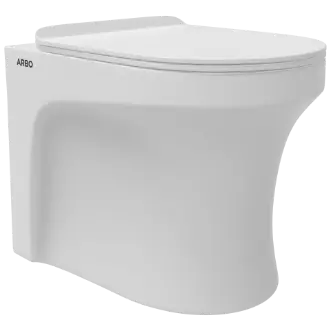 EWC-25112PP Cosmo S Trap (4" Trap) Washdown EWC With Installation Kit With Normal Close Seat Cover, Hinges, Fixing Accessories