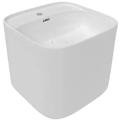 HOB-25042 Cosmo 16" x 16" Half One Piece Basin With Tap Hole