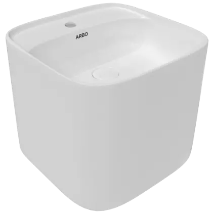 HOB-25042 Cosmo 16" x 16" Half One Piece Basin With Tap Hole