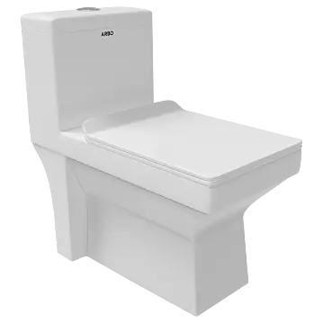 OPC-10113PP Neo Washdown S Trap (9" Inch) One Piece Closet With Soft Close Seat Cover With Hinges, Fixing Accessories Set and Accessories Set, Cistern Fittings
