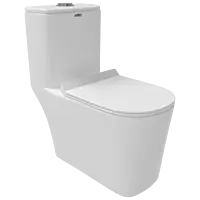 OPC-31213PP Kia Single Flush Siphonic S Trap (9" Inch) One Piece Closet With Soft Close Seat Cover, Hinges, Fixing Accessories Set and Accessories Set, Cistern Fittings