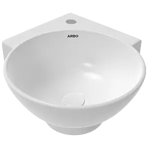 WBT-13443 Lexus 14" x 14" Inch Corner Wall Hung Basin