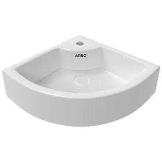 WBT-26441 Solo 16" x 16" Inch Corner Wall Hung Basin
