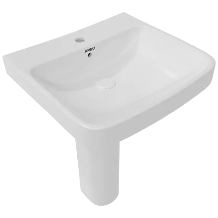 WFP-15742 Lavish 22" x 16" Wash Basin With Full Pedestal