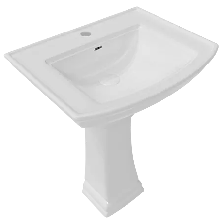 WFP-26731 Solo 25" x 20" Wash Basin With Full Pedestal