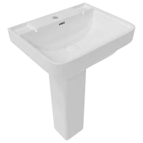 WFP-27741 Inox 19" x 15" Wash Basin With Full Pedestal
