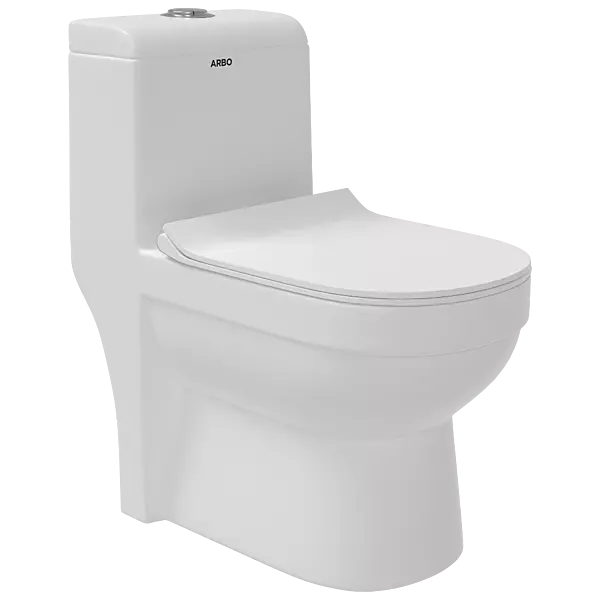 OPC-22111PP Apple Washdown S Trap (9" Inch) One Piece Closet With Soft Close Seat Cover, Hinges, Fixing Accessories Set and Accessories Set, Cistern Fittings
