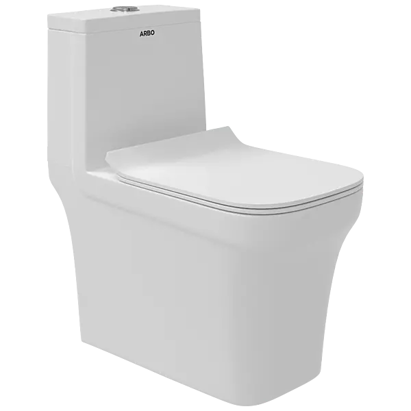 OPC-30121PP Neo P Trap Washdown One Piece Closet With Soft Close Seat Cover With Hinges, Fixing Accessories Set and Accessories Set, Cistern Fittings