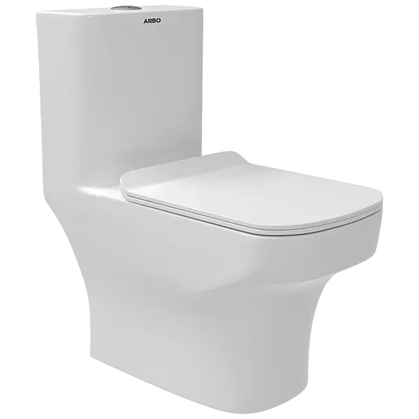 OPC-30211PP Lexus Siphonic S Trap (9" Inch) One Piece Closet With Soft Close Seat Cover With Hinges, Fixing Accessories Set and Accessories Set, Cistern Fittings