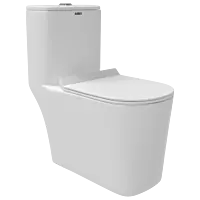 OPC-31213PP Kia Single Flush Washdown S Trap (9" Inch) One Piece Closet With Soft Close Seat Cover, Hinges, Fixing Accessories Set and Accessories Set, Cistern Fittings