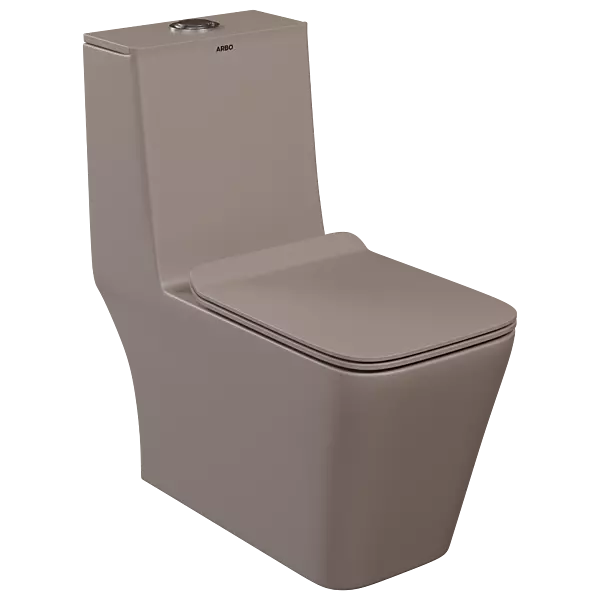OPC-LW-29211PP Lavish Siphonic S Trap (9" Inch) One Piece Closet With Soft Close Seat Cover With Hinges, Fixing Accessories Set and Accessories Set, Cistern Fittings Lush Brown