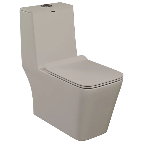 OPC-SB-29211PP Lavish Siphonic S Trap (9" Inch) One Piece Closet With Soft Close Seat Cover With Hinges, Fixing Accessories Set and Accessories Set, Cistern Fittings Saint Beige