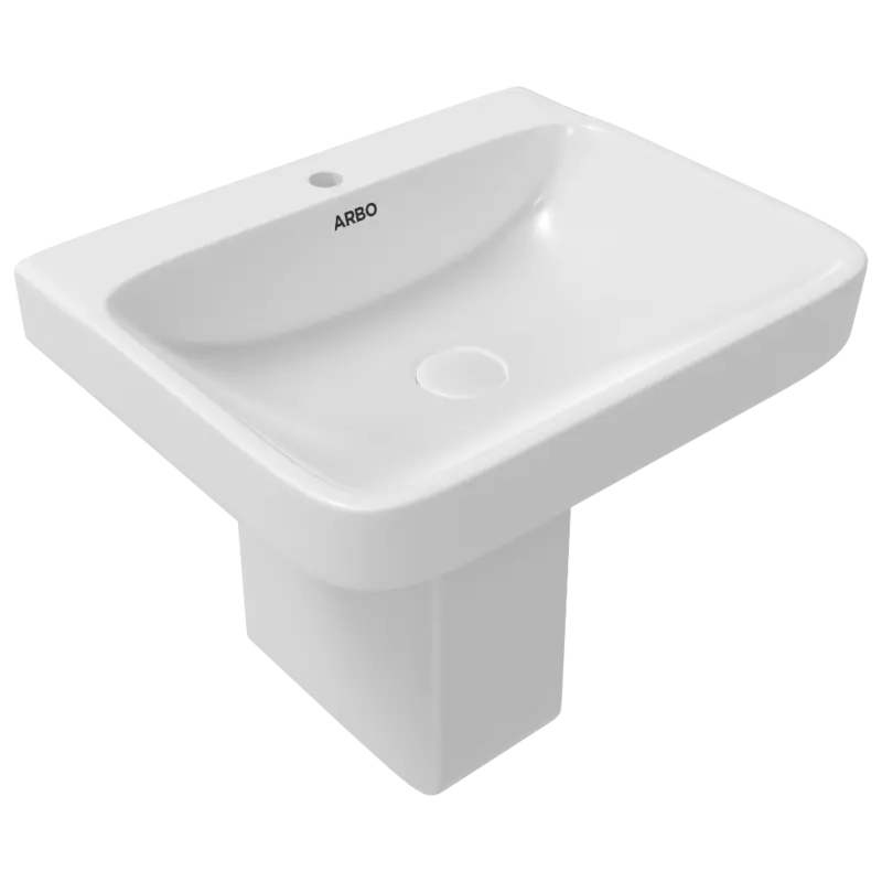 WHP-15741 Neo 18" x 14" Wash Basin With Half Pedestal