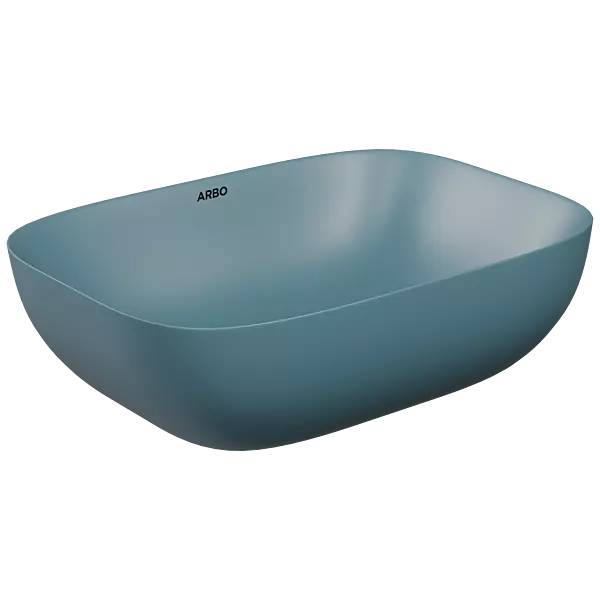 TTB-LU-23541 Luxe Blue 18" x 13" Inch Apple Thin Rim Table Top Basin