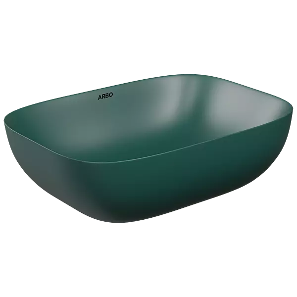 TTB-PG-23541 Peacock Green 18" x 13" Inch Apple Thin Rim Table Top Basin
