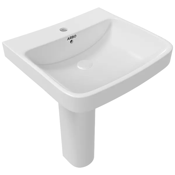 WFP-15742 Lavish 22" x 16" Wash Basin With Full Pedestal