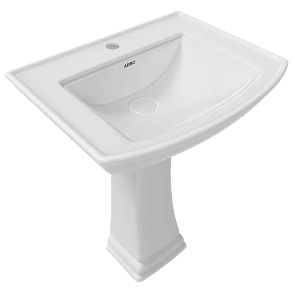 WFP-26731 Solo 25" x 20" Wash Basin With Full Pedestal