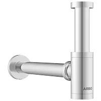 AC-36 Brass Round Bottle Trap With Long Wall Connection Pipe & Wall Flange