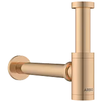 AC-RG-36 Brass Round Bottle Trap With Long Wall Connection Pipe & Wall Flange