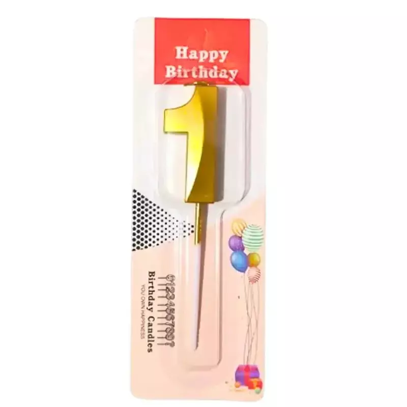 Number 1 Metallic Party Candle