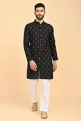 Men Jacquard Full Open Long Kurta