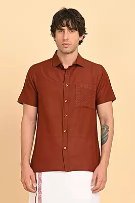 Men Short Sleeve Ethnic Shirt