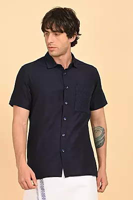 Men Short Sleeve Ethnic Shirt