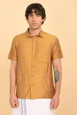 Men Short Sleeve Ethnic Shirt