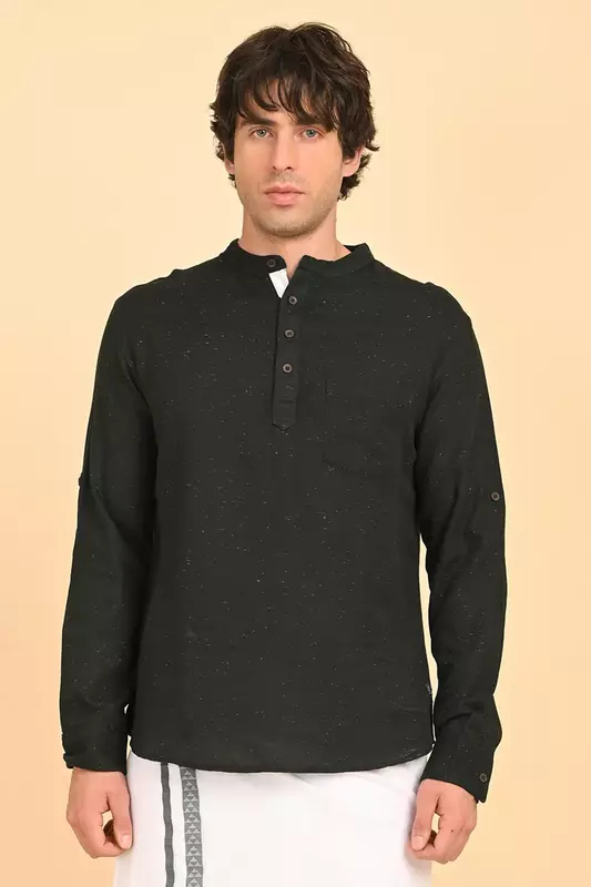 Men's Short Kurta - Green