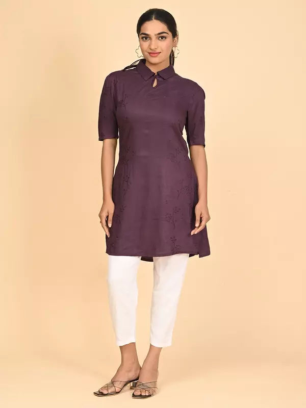 Women's Short Kurta - Purple
