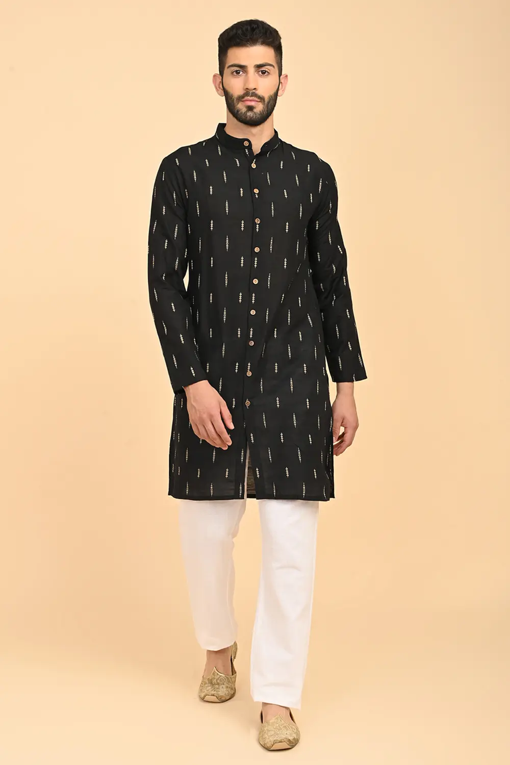 Men's Jacquard Full Open Long Kurta