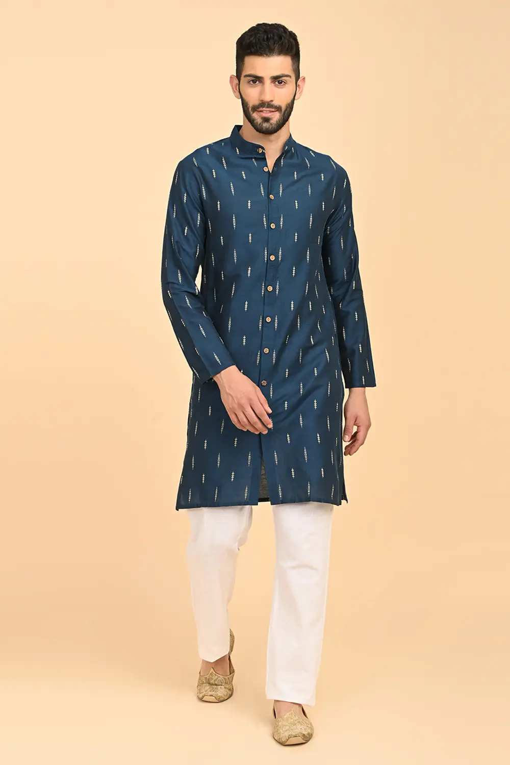 Men's Jacquard Full Open Long Kurta