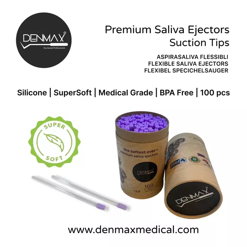 Denmax Premium Suction Tips | High-Precision Dental Evacuation Tips | Pack of 100