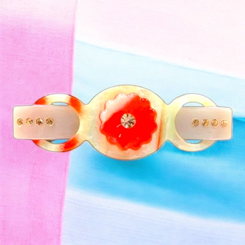 Elegant Flower & Stone Hair Barrette