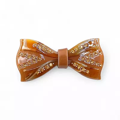 Elegant Amber Ribbon Hair Barrette Clip for Women