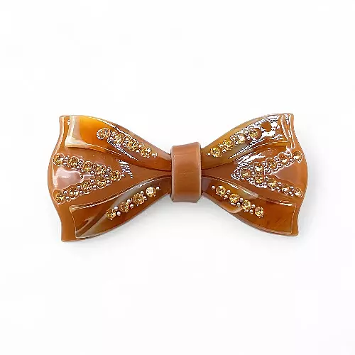 Elegant Amber Ribbon Hair Barrette Clip for Women