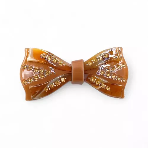 Elegant Amber Ribbon Hair Barrette Clip for Women