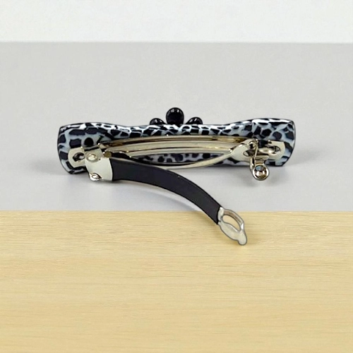 Acetate Hair Barrette with Floral Accent