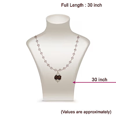 Silver Capped Spatika Mala with Rudraksha Pendant Silver Capped Spatika Mala with Rudraksha Pendant