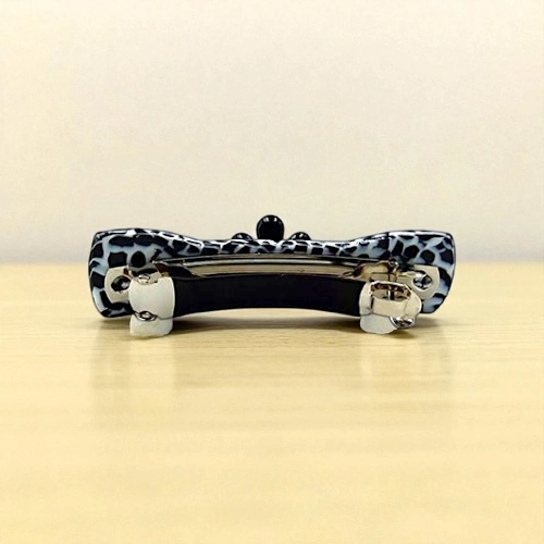 Acetate Hair Barrette with Floral Accent