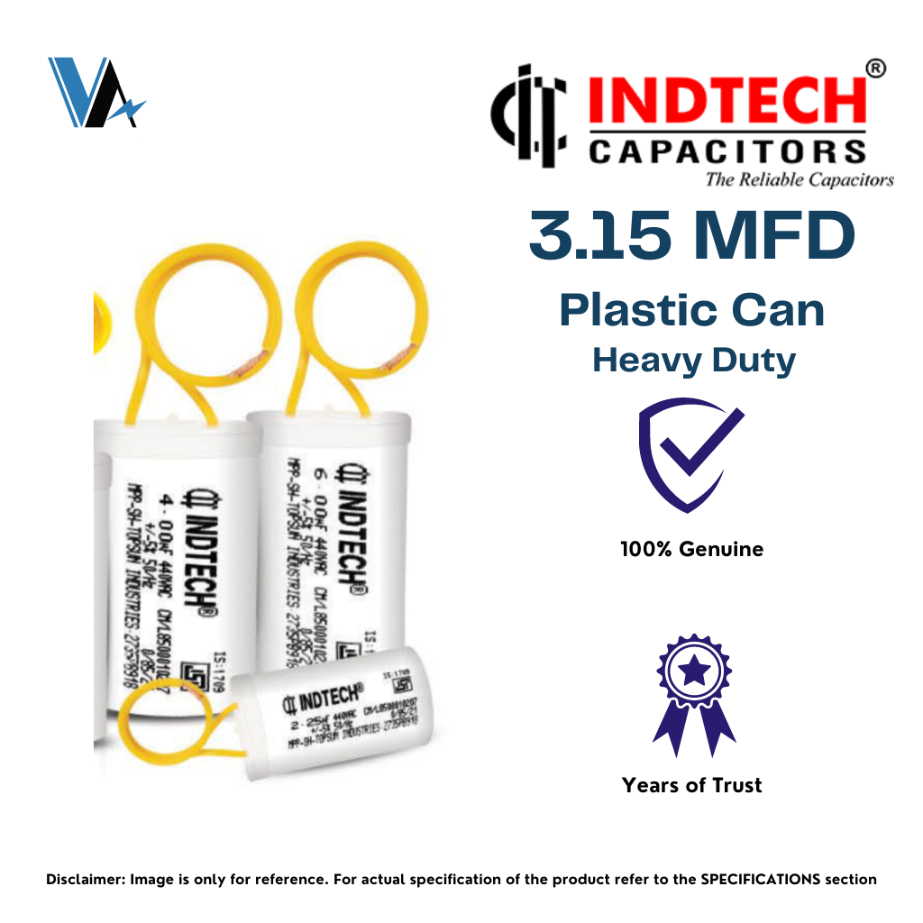 Indtech 3.15 MFD 440 V Fan Capacitor