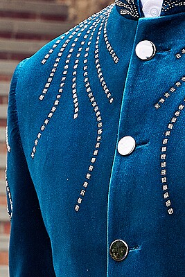 Blue Peak Lapel Jodhpuri