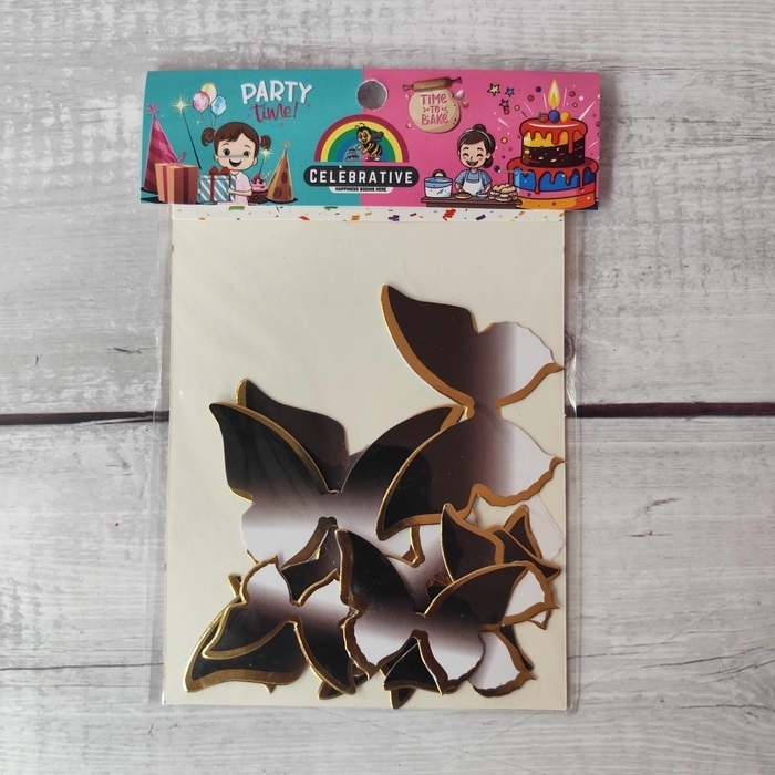 10 Pcs Black and White Shades Butterfly Topper Without Stick